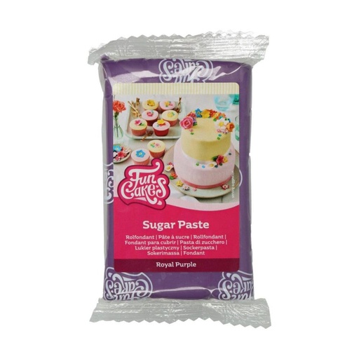 [70407365] FUNCAKES DARK PURPLE SUGAR PASTE 250GR