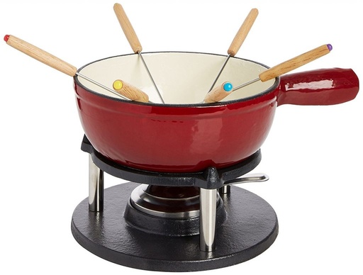 [74500144] BAUMALU FONDUE SAVOYARDE FONTE ROUGE 21XH8CM CAQUELON A/POIGNEE - 4 À 6 P