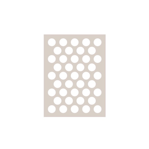 [08063390] 1095162 CHABLON AVEC 41 EMPREINTES RONDES DE 3,8 CM4 PCES ***S/CDE***