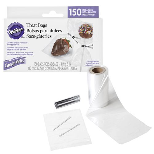 [08053649] WILTON KIT SACHET EMBALLAGE 10X15CM + ATTACHE  150 + 150 PIECES