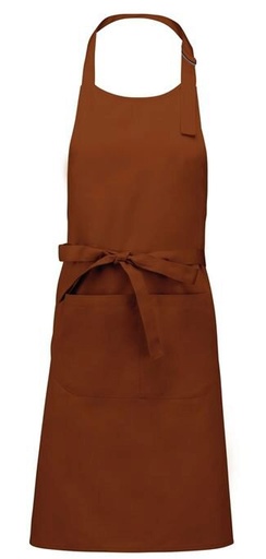 [53141060] TABLIER KARIBAN BAVETTE + POCHE CACAOH90XL71CM POLYESTER/COTON