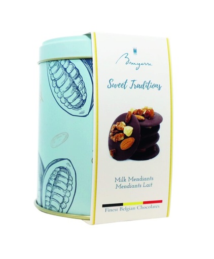 [11040266] BRUYERRE METALEN DOOS MET MELK MENDIANT 100GR