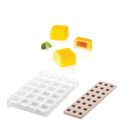 [51661547] SILIKOMART TRITAN PRALINE MOLD CH015 QUADRO KIT 01 2.5X2.5XH1.5CM + ICH015 SILICONE MOLD