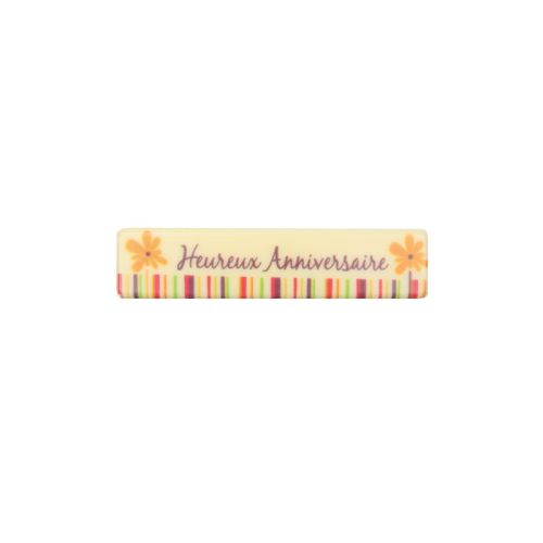 [08071236] 2067241 PLAQUETTE CHOCOLAT BLANC HEUREUX ANN COLORE9,8X2,2CM 60PCES