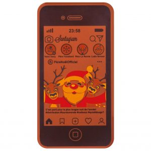 [08057509] 070331 PCB FEUILLES IMPR. PÈRE NOËL OFFICIEL POURSMARTPHONE 11,6X6,1 CM 12PCES ***S/CD***