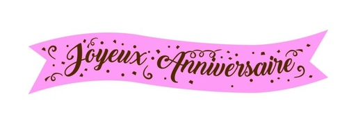 [08050272] ROZE WAFER WIMPEL JOYEUX ANNIVERSAIRE 160X25MM 24 STUKS