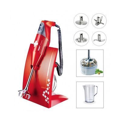 [57658457] BAMIX COFFRET SWISS LINE M200 ROUGE-SUPPORT+MOULIN