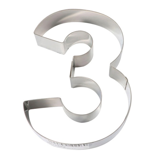 [51642133] NUMBER MOLD N° 3 STAINLESS STEEL 30CM HT4CM