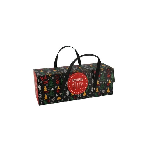 [08075991] BOITE A BUCHE AVEC POIGNEE SAPIN 25X11X11CM