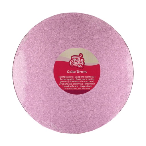 [08053522] FUNCAKES PLATEAU GATEAU ROND ROSE Ø 25CM