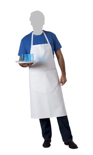 [53141033] SNV TABLIER VALET AVEC BAVETTE BLANC AVEC POCHE 100X100CM 100%COTON 260GR