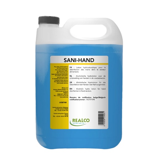 [37355207] +WINTERHALTER + REALCO LIQ0768 SANI-HAND DESINFECTANT 5L