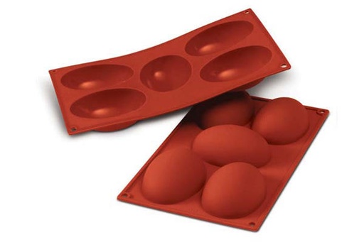 [70408208] SILIKOMART VORM ANTI-AANBAKPLAAT SF041 1/3-50°5 HALVE EIEREN 102X73 36MM 130ML
