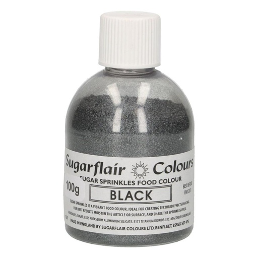[08053247] SUGARFLAIR PAILLETTE EN SUCRE SCINTILLANT NOIR 100GR