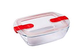 [54907386] PYREX COOK&HEAT PLAT RECTANGULAIRE 23 x 15CM HT 7CM EN VERRE BOROSILICATE 1,2L AVEC COUVERCLE 2 VALVES VAPEUR -40 À +300°C