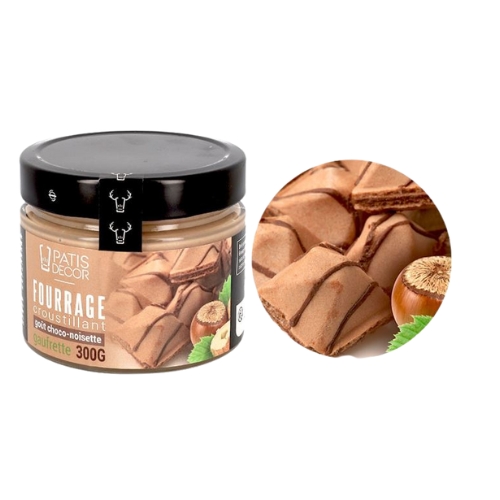[08075347] PATISDECOR KROKANTE CHOCOLADE HAZELNOOT WAFELVULLING 300GR