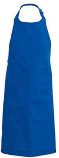 [53141049] KARIBAN APRON BIB + POCKET BLUE KINGH90XL71CM POLYESTER/COTTON