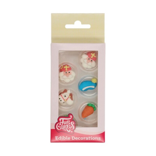 [08053022] FUNCAKES SAINT-NICOLAS SUGAR DECORATIONS 2D4 MODELS 8 PCES