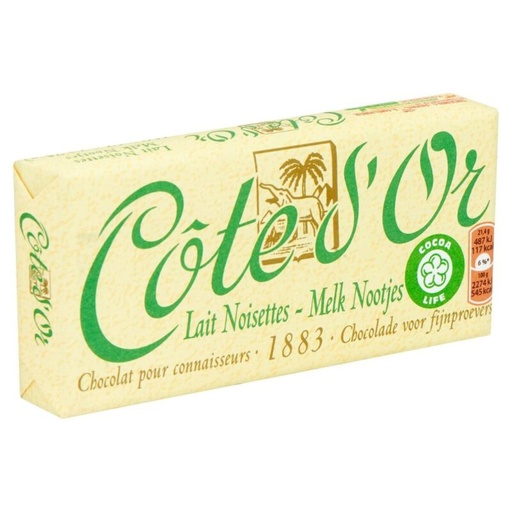 [03070701] + COTE D'OR TABLETTE CHOCOLAT LAIT **NOISETTE** 150G X 24