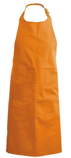 [53141059] TABLIER KARIBAN BAVETTE + POCHE TERRACOTAH90XL71CM POLYESTER/COTON