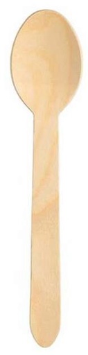 [53533104] CUILLERE EN BOIS 16 CM PAQUET DE 100 PCES