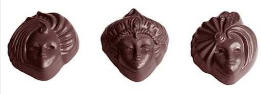 [70410582] +MOULE À CHOCOLAT VENISE 3 FIG. CW150117.5X27.5CM 3X6**11GR
