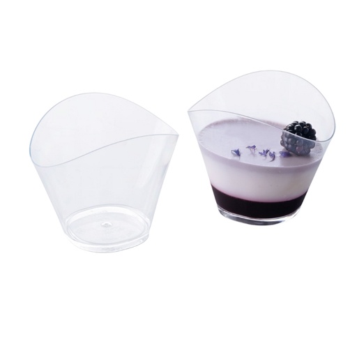 [44104220] VERRINE PLASTIQUE WAVE 200ML 100PCS 10X7CM H8,3CM