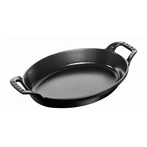 [57659909] STAUB OVAL CAST IRON DISH 28 CM BLACK STACKABLE