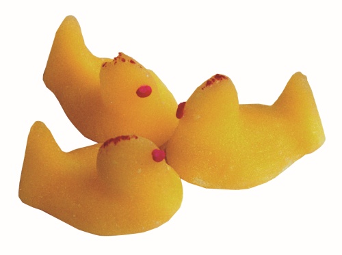 [13050153] POULETTES JAUNES DECOREES EN FONDANT +/- 100 PIECES 1,7KG