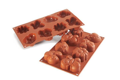 [70408268] SILIKOMART SF117 MOULE 8 FORMES PRINTEMPS 77,5X57,5 HT 32MM 80,75ML ANTI-ADHESIF GN1/3 -50° À 250°