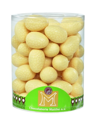 [13030358] CREUX OEUF CHOCOLAT BLANC EN TUBO 6CM 52 X 18GR