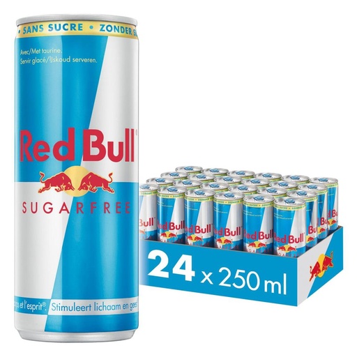 [06100854] BOISSON RED BULL *** SUGAR FREE SANS SUCRE ***  CANETTE  24X25CL