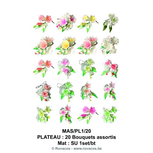 [08065010] BOUQUETS ON TRAY OF 10 DIFFERENT