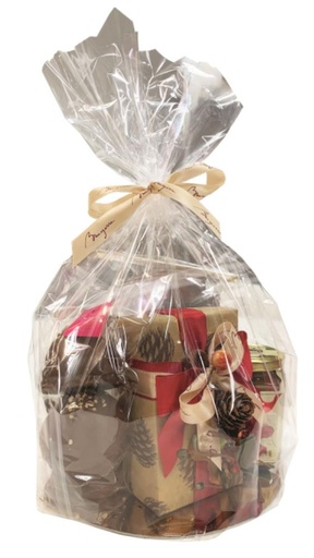 [41102403] CELLO BAG DIAMOND N°3 WITH ROUND GOLD CARDBOARD Ø20CM110X ​​4X50/600MM 100 PCES