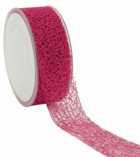 [70410124] RUBAN TREILLIS FUSCHIA 38MM 20M