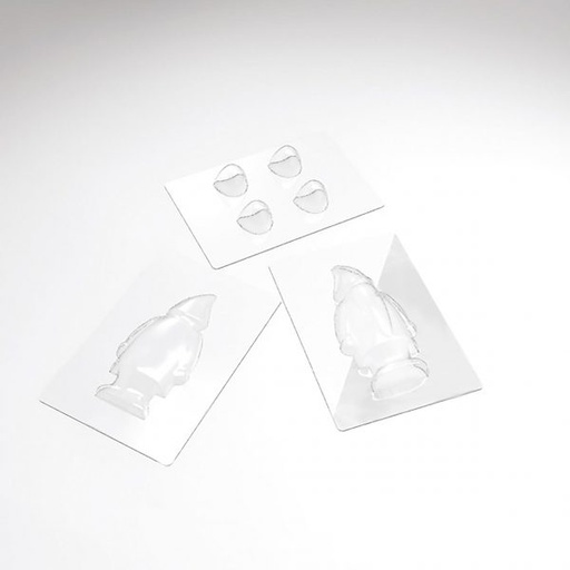 [08057681] 070581 PCB MALLEN KERSTMAN EN ZIJN ZAK VOOR 4 STUKS 15X7,7 CM D. 5,7 CM 9 STUKS ***S/CD***