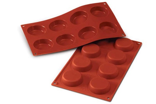 [70408211] SILIKOMART SF045 MOULE 8 TARTELETTES Ø60 H 17MM 42ML ML ANTI-ADHESIF GN1/3 -50° À 250°
