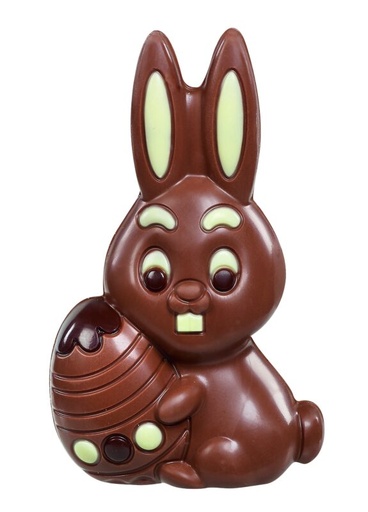 [13030354] CREUX LIEVRE AVEC OEUF LAIT DÉCORÉ 13 CM 4 X 75GR
