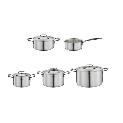 [60251568] *FF*SPRING GOURMET BLACK SET DE 5 PCES MI-HTES 16-20-24 BASSE 20+POELON 16CM-POIGNEES NOIRES