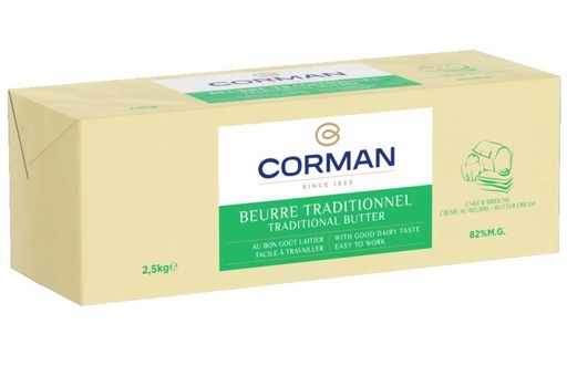 [05010173] RUPTURE FOURNISSEUR =>??? CORMAN 20665601 (PP) BEURRE TRADITIONNEL BRIOCHE & CAKE  4X2,5KG 