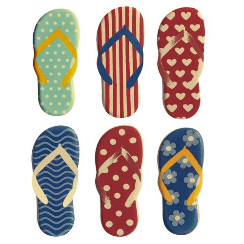[08056526] 087031 PCB SMALL FLIP FLOPS CB 6 DESIGNS 4X1.75 CM 96PCES ***S/CDE***