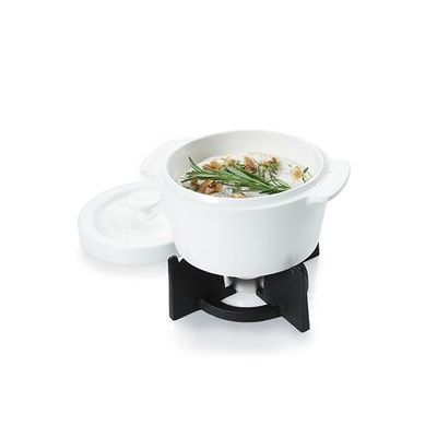 [57658274] BOSKA CAQUELON PORCELAINE BLANC S/SUPPORT FONTE