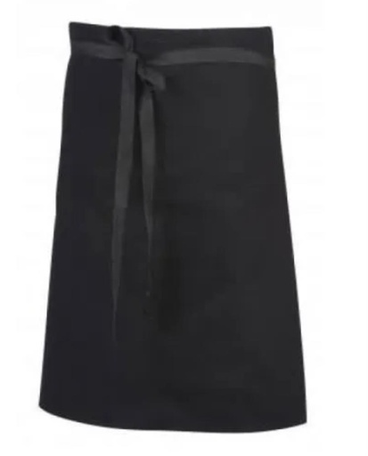 [53141002] SNV TABLIER CHEF COURT NOIR SANS POCHE 55 X 100CM  100% COTTON