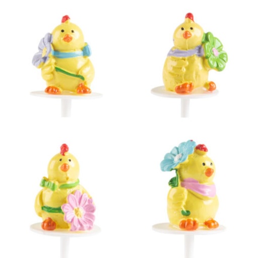[08030924] 1069874 POULES AVEC FLEURS   32PCES ***S/CDE***