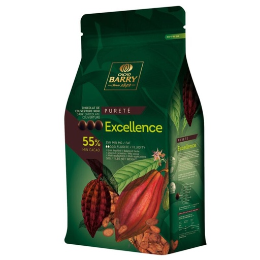 [05100876] BARRY CHD-R55EXEL-804 EXCELLENCE 55% DONKER  CALLETS BULK 20KG = KARTON