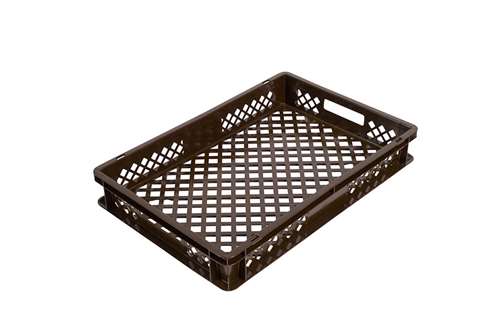[50611132] EURONORM AFVALBAK 60X40XH9CM BRUIN OPEN 17L BODEM & ZIJDEN