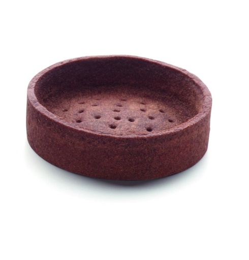 [04050125] PIDY SHORTBREAD TARTLET ** CHOCOLADE ** Ø8CM RECHTE RAND TRENDY SCHELP 96 STUKS