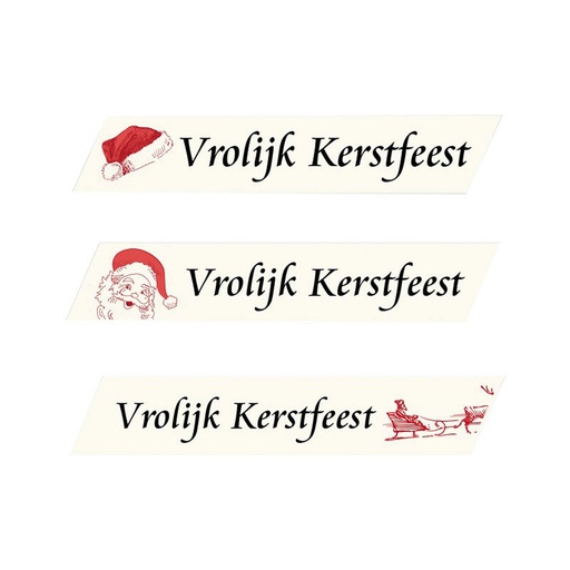 [08030448] 1053113 PARALLELOGRAM VROLIJK KERSTFEEST 5 X 1 CM 360PCS