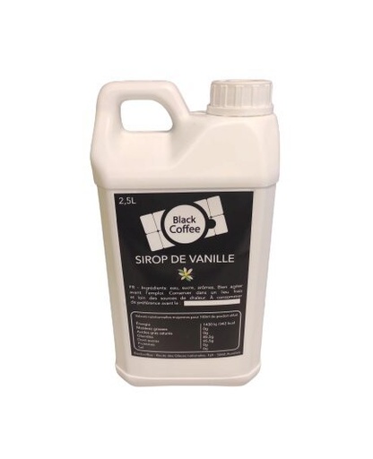 [25101217] +BLACK COFFEE SIROP GOUT VANILLE BIDON DE 2.5L