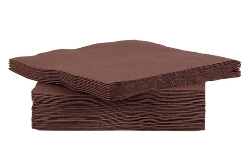 [44665103] COCKTAIL SERVETTEN CHOCOLADE 25X25CM 40 STUKKEN=PAK